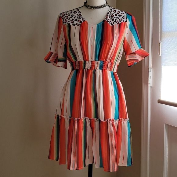 six eight ten Dresses & Skirts - Summer Bohemian Fit & Flare Boho Dress sz S L